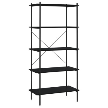 vidaXL Ραφιέρα 5 Επιπέδων Μαύρη 80x40x163cm 1 τεμ.
