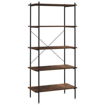 vidaXL Ραφιέρα 5 Επιπέδων Μαύρη και Φυσικό 80x40x163cm 1 τεμ.