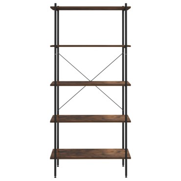 vidaXL Ραφιέρα 5 Επιπέδων Μαύρη και Φυσικό 80x40x163cm 1 τεμ.