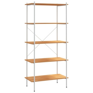 vidaXL Ραφιέρα 5 Επιπέδων Λευκή και Δρυς 80x40x163cm 1 τεμ.