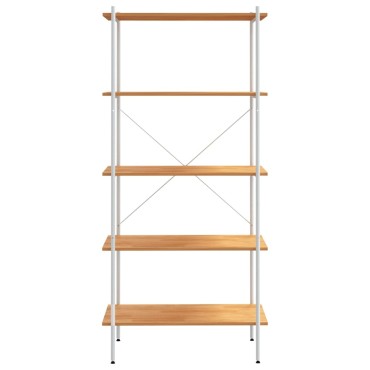 vidaXL Ραφιέρα 5 Επιπέδων Λευκή και Δρυς 80x40x163cm 1 τεμ.
