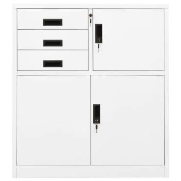 vidaXL Ντουλάπα Γραφείου Λευκή 90x40x102cm Ατσάλινη 1 τεμ.