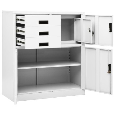 vidaXL Ντουλάπα Γραφείου Λευκή 90x40x102cm Ατσάλινη 1 τεμ.