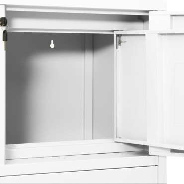 vidaXL Ντουλάπα Γραφείου Λευκή 90x40x102cm Ατσάλινη 1 τεμ.