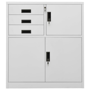 vidaXL Ντουλάπα Γραφείου Ανοιχτό Γκρι 90x40x102cm Ατσάλινη 1 τεμ.