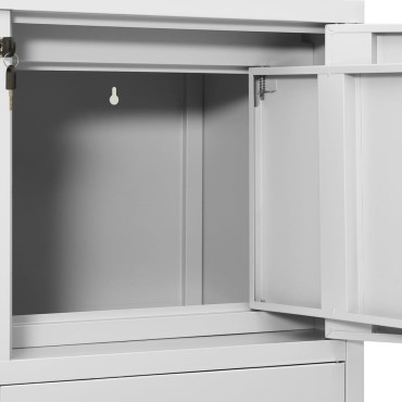 vidaXL Ντουλάπα Γραφείου Ανοιχτό Γκρι 90x40x102cm Ατσάλινη 1 τεμ.