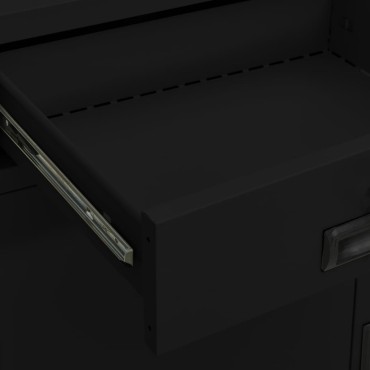 vidaXL Ντουλάπα Γραφείου Μαύρη 90x40x102cm Ατσάλινη 1 τεμ.