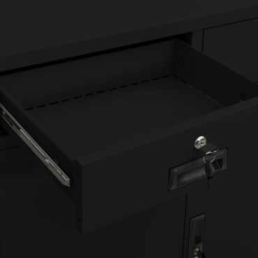 vidaXL Ντουλάπα Γραφείου Μαύρη 90x40x102cm Ατσάλινη 1 τεμ.
