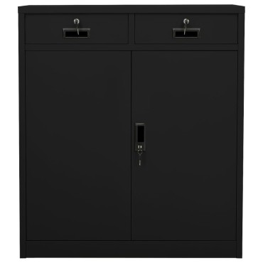 vidaXL Ντουλάπα Γραφείου Μαύρη 90x40x102cm Ατσάλινη 1 τεμ.