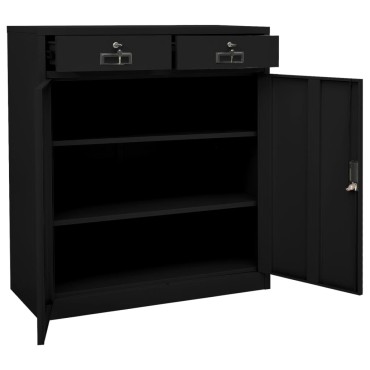 vidaXL Ντουλάπα Γραφείου Μαύρη 90x40x102cm Ατσάλινη 1 τεμ.