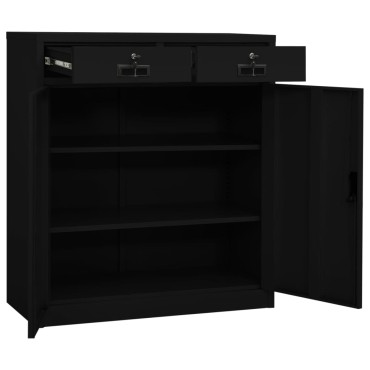 vidaXL Ντουλάπα Γραφείου Μαύρη 90x40x102cm Ατσάλινη 1 τεμ.