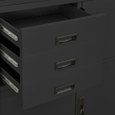 vidaXL Ντουλάπα Γραφείου Ανθρακί 90x40x180cm Ατσάλινη 1 τεμ.