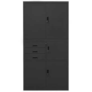 vidaXL Ντουλάπα Γραφείου Ανθρακί 90x40x180cm Ατσάλινη 1 τεμ.