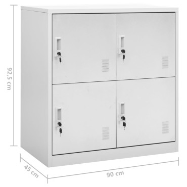 vidaXL Φοριαμός Ανοιχτό Γκρι 90x45x92,5cm Ατσάλινος 1 τεμ.