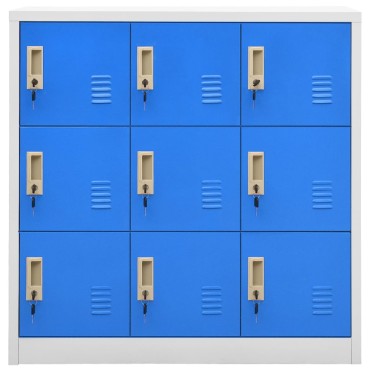 vidaXL Φοριαμός Ανοιχτό Γκρι / Μπλε 90x45x92,5cm Ατσάλινος 1 τεμ.