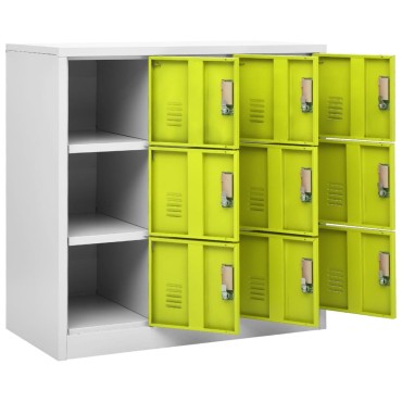 vidaXL Φοριαμός Ανοιχτό Γκρι / Πράσινο 90x45x92,5cm Ατσάλινος 1 τεμ.