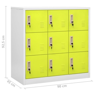 vidaXL Φοριαμός Ανοιχτό Γκρι / Πράσινο 90x45x92,5cm Ατσάλινος 1 τεμ.