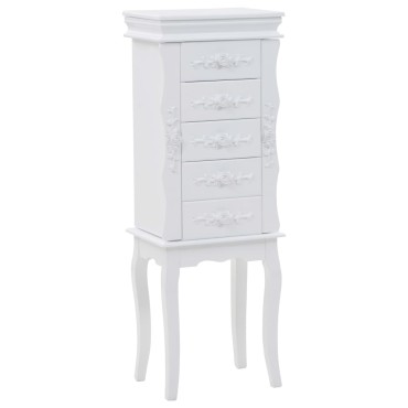 vidaXL Κοσμηματοθήκη Δαπέδου Λευκή 34x26x94cm 1 τεμ.