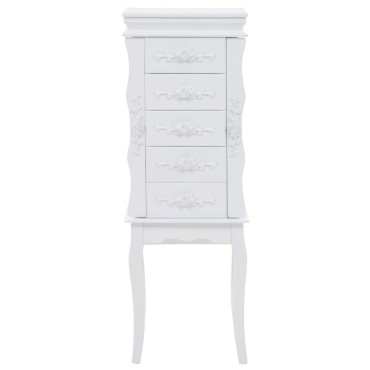 vidaXL Κοσμηματοθήκη Δαπέδου Λευκή 34x26x94cm 1 τεμ.