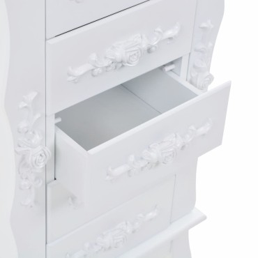 vidaXL Κοσμηματοθήκη Δαπέδου Λευκή 34x26x94cm 1 τεμ.