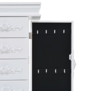vidaXL Κοσμηματοθήκη Δαπέδου Λευκή 34x26x94cm 1 τεμ.