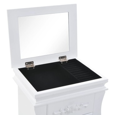 vidaXL Κοσμηματοθήκη Δαπέδου Λευκή 34x26x94cm 1 τεμ.