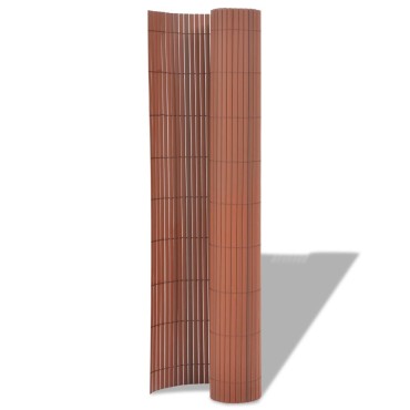 vidaXL Περίφραξη Κήπου Διπλής Όψης Καφέ 90x500cm από PVC