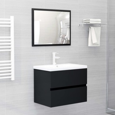 vidaXL Ντουλάπι Νιπτήρα Μαύρο 60x38,5x45cm από Επεξεργασμένο Ξύλο 1 τεμ.