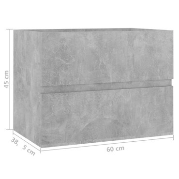 vidaXL Ντουλάπι Νιπτήρα Γκρι Σκυροδέματος 60x38,5x45cm από Επεξ. Ξύλο 1 τεμ.
