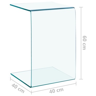vidaXL Τραπέζι Βοηθητικό 40x40x60cm από Ψημένο Γυαλί 1 τεμ.