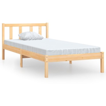 vidaXL Πλαίσιο Κρεβατιού 90x200cm από Μασίφ Ξύλο Πεύκου 1 τεμ. - Μονό