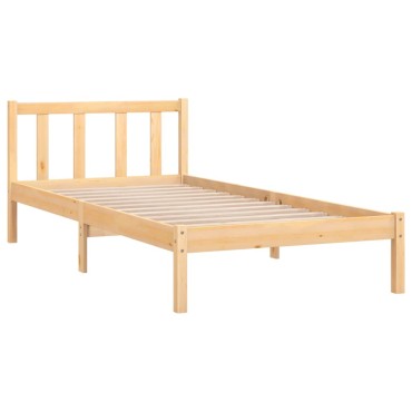 vidaXL Πλαίσιο Κρεβατιού 90x200cm από Μασίφ Ξύλο Πεύκου 1 τεμ. - Μονό