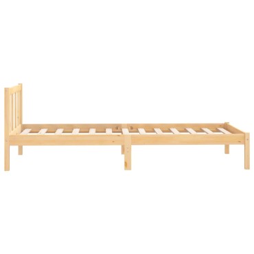 vidaXL Πλαίσιο Κρεβατιού 90x200cm από Μασίφ Ξύλο Πεύκου 1 τεμ. - Μονό
