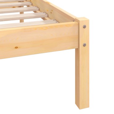 vidaXL Πλαίσιο Κρεβατιού 90x200cm από Μασίφ Ξύλο Πεύκου 1 τεμ. - Μονό