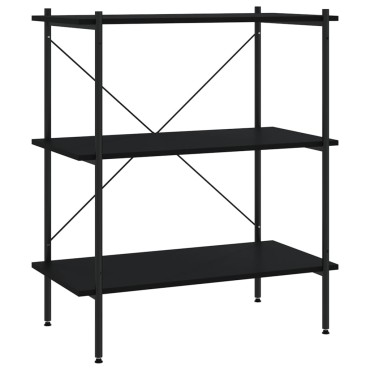 vidaXL Ραφιέρα 3 Επιπέδων Μαύρη 80x40x92cm 1 τεμ.