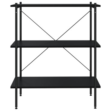 vidaXL Ραφιέρα 3 Επιπέδων Μαύρη 80x40x92cm 1 τεμ.