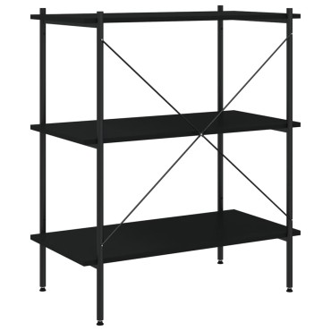 vidaXL Ραφιέρα 3 Επιπέδων Μαύρη 80x40x92cm 1 τεμ.