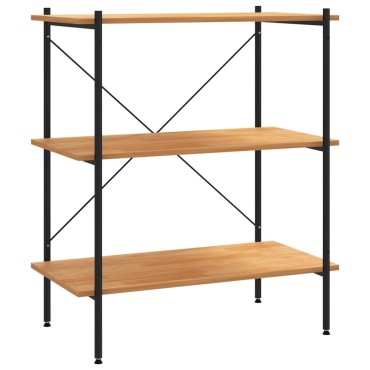vidaXL Ραφιέρα 3 Επιπέδων Μαύρη και Δρυς 80x40x92cm 1 τεμ.