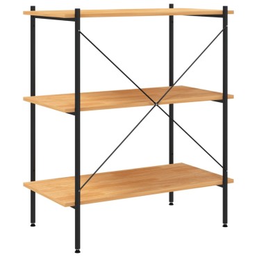 vidaXL Ραφιέρα 3 Επιπέδων Μαύρη και Δρυς 80x40x92cm 1 τεμ.