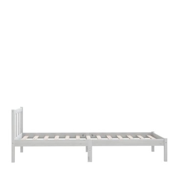vidaXL Πλαίσιο Κρεβατιού Λευκό 75x190cm Μασίφ Ξύλο Πεύκου Small Single 1 τεμ. - Μονό