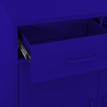 vidaXL Ντουλάπι Αποθήκευσης Ναυτικό Μπλε 80x35x101,5cm από Ατσάλι 1 τεμ.