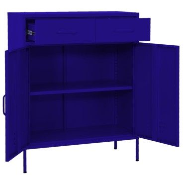 vidaXL Ντουλάπι Αποθήκευσης Ναυτικό Μπλε 80x35x101,5cm από Ατσάλι 1 τεμ.