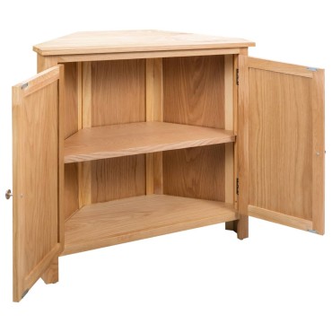 vidaXL Ντουλάπι Γωνιακό 80x33,5x78cm από Μασίφ Ξύλο Δρυός 1 τεμ.