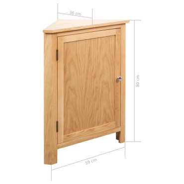 vidaXL Ντουλάπι Γωνιακό 59x45x80cm από Μασίφ Ξύλο Δρυός 1 τεμ.