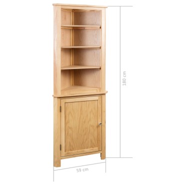 vidaXL Έπιπλο/Ντουλάπι Γωνιακό 59x36x180cm από Μασίφ Ξύλο Δρυός 1 τεμ.