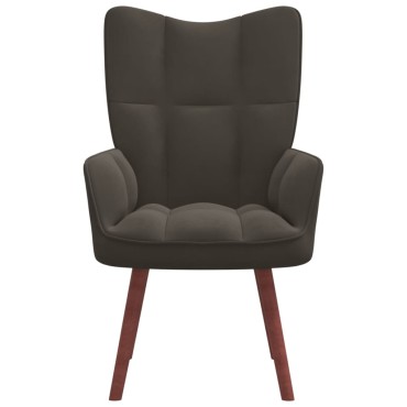 vidaXL Πολυθρόνα Relax Σκούρο Γκρι Βελούδινη 61,5x69x95,5cm 1 τεμ.