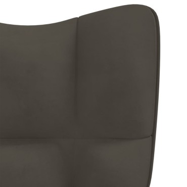 vidaXL Πολυθρόνα Relax Σκούρο Γκρι Βελούδινη 61,5x69x95,5cm 1 τεμ.