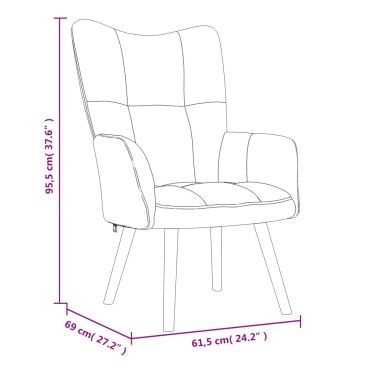 vidaXL Πολυθρόνα Relax Σκούρο Γκρι Βελούδινη 61,5x69x95,5cm 1 τεμ.
