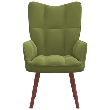 vidaXL Πολυθρόνα Relax Ανοιχτό Πράσινο Βελούδινη 61,5x69x95,5cm 1 τεμ.