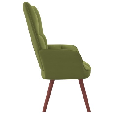 vidaXL Πολυθρόνα Relax Ανοιχτό Πράσινο Βελούδινη 61,5x69x95,5cm 1 τεμ.